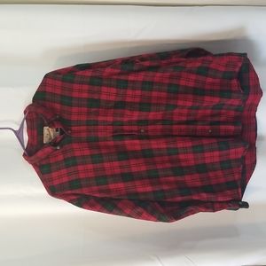 Woolrich Red and Green Plaid button down size Large